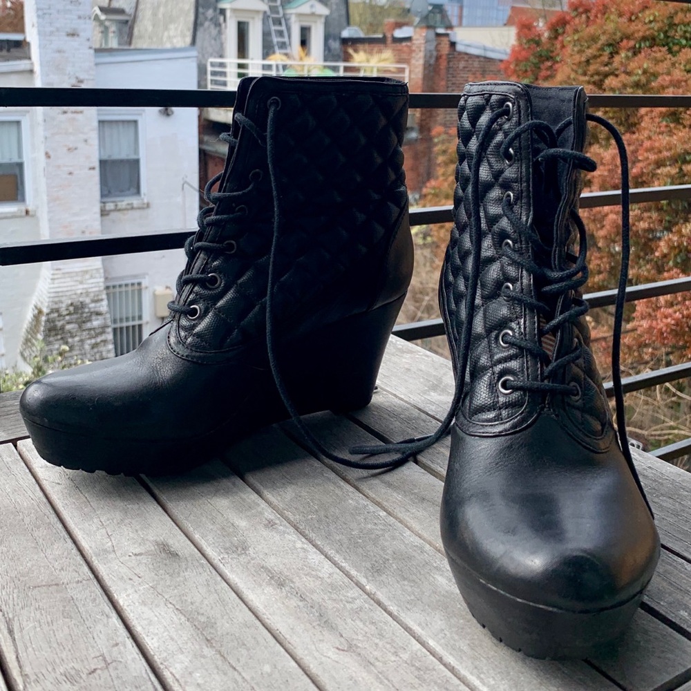 80%20 Platform Lace up Booties, Size 7.5